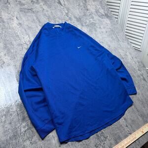 Vintage Y2K Nike Small Embroidered Swoosh Blue Mesh Longsleeve Size Large
